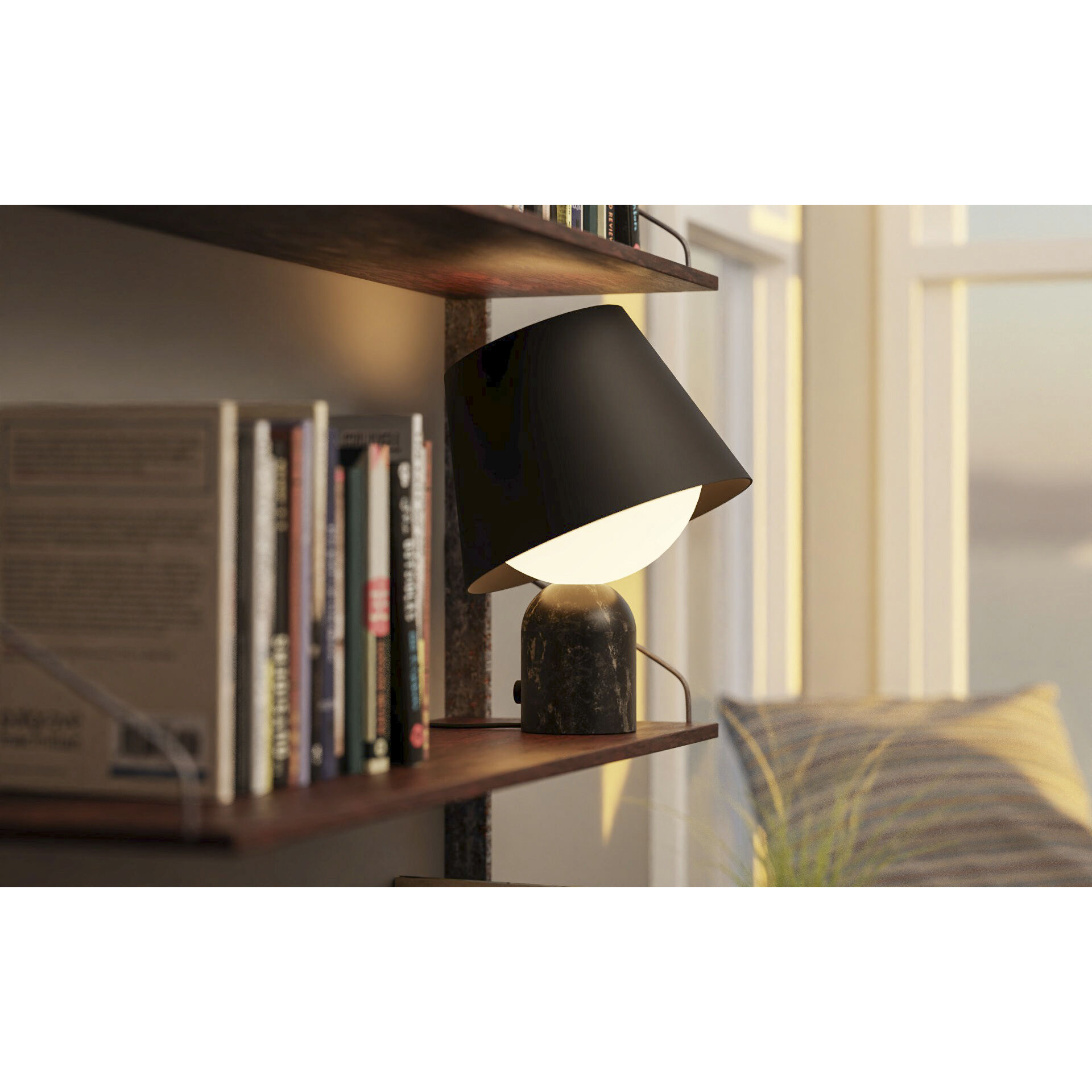 Dude 12.65 inch 7 watt Marquina Black Table Lamp Portable Light